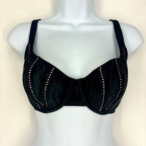 NWT Victoria's Secret 2021 Black Noir Rhinestone Padded Cup Wire Bra Sexy 34D